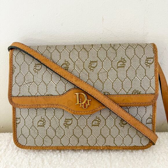 DIOR Tan Honeycomb Crossbody / Shoulder Bag - Picture 1 of 10